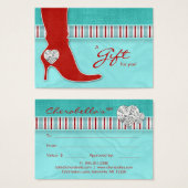 ジュエリーギフトカードスパバレンタインのハートレッドブーツ (正面&裏面)