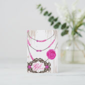 ジュエリーギフトカードバラネックレスダイヤモンドピンクブロウ 割引カード (スタンド正面)