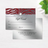 ジュエリーギフトカードラグジュアリーゼブラレッドシルバースパークル (デスク)