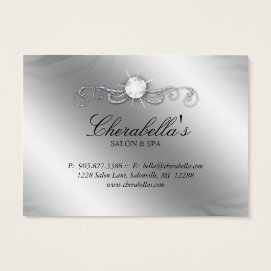 ジュエリーギフトカードラグジュアリーゼブラレッドシルバースパークル (裏面)