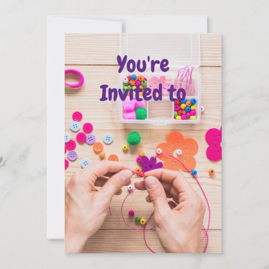 ジュエリークラフト誕生日パーティーへの招待 招待状 (正面)