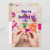 ジュエリークラフト誕生日パーティーへの招待 招待状 (正面/裏面)