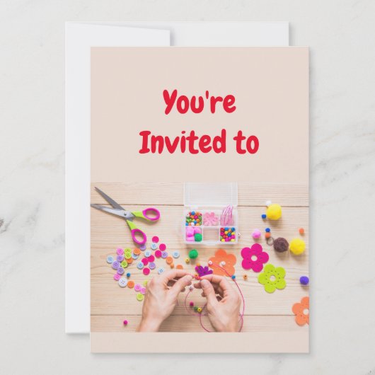 ジュエリークラフト誕生日パーティー招待状 招待状 (正面)