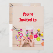 ジュエリークラフト誕生日パーティー招待状 招待状 (正面/裏面)