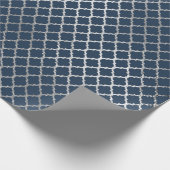 ジュエリークローバーアールデコブルーネイビーシルバー ラッピングペーパー (角)