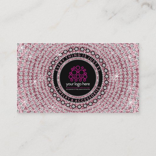 ジュエリーグリッターピンクダイヤモンドご注文ありがとうございます 名刺 (裏面)