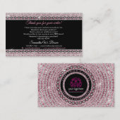 ジュエリーグリッターピンクダイヤモンドご注文ありがとうございます 名刺 (正面/裏面)