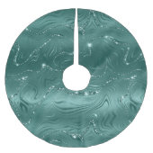 ジュエリーグリーンエメラルドグリタリーきらびやかな ブラッシュドポリエステルツリースカート (正面)