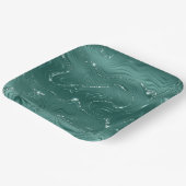 ジュエリーグリーンエメラルドグリタリーきらびやかな ペーパープレート (傾斜あり)