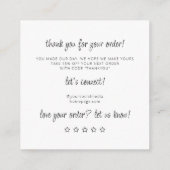 ジュエリーケア説明書 業務用サンキューレター エンクロージャーカード (裏面)