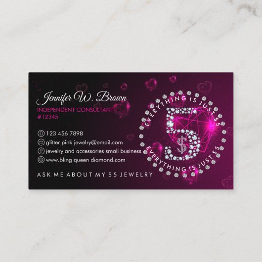 ジュエリーコンサルタント常に素晴らしいファッショナブル 名刺 (裏面)