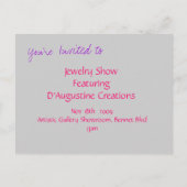 ジュエリーショーの招待状 インビテーションポストカード (裏面)