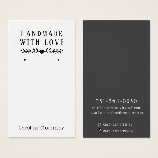 ジュエリーシンプルイヤリングディスプレイグレーカード (正面&裏面)