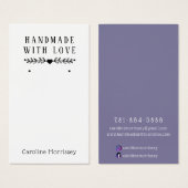 ジュエリーシンプルイヤリングディスプレイパープルカード (正面&裏面)