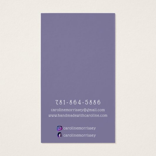 ジュエリーシンプルイヤリングディスプレイパープルカード (裏面)