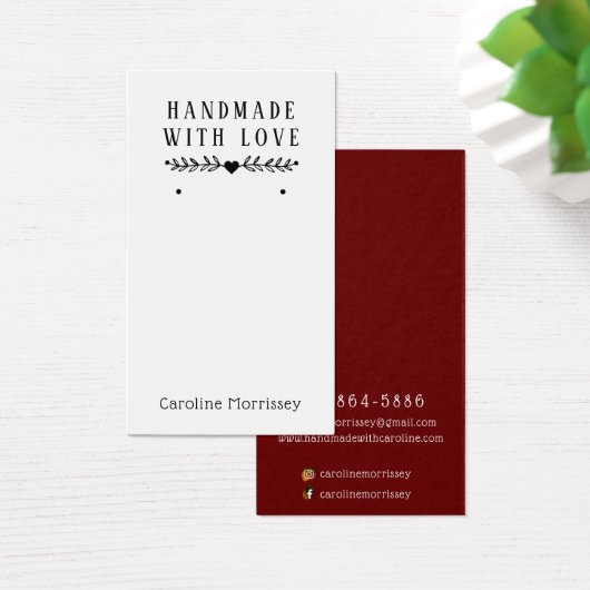 ジュエリーシンプルイヤリングディスプレイブルゴーニュカード (デスク)