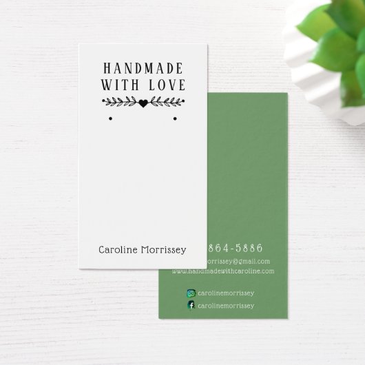 ジュエリーシンプルイヤリング表示グリーンカード (デスク)