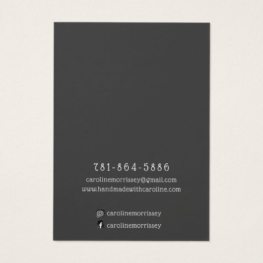 ジュエリーシンプルネックレスディスプレイグレーカード (裏面)