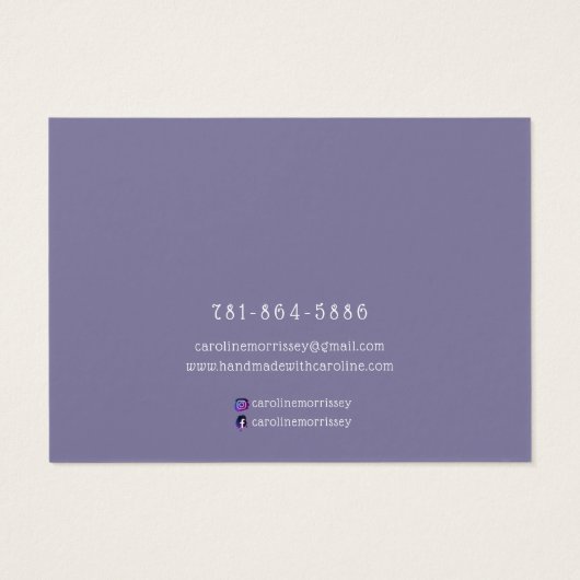 ジュエリーシンプルネックレスディスプレイパープルカード (裏面)