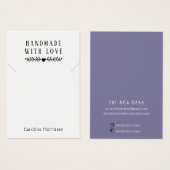 ジュエリーシンプルネックレスディスプレイパープルカード (正面&裏面)