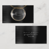 ジュエリースタイリスト金ゴールドボールブラックメタリック 名刺 (正面/裏面)