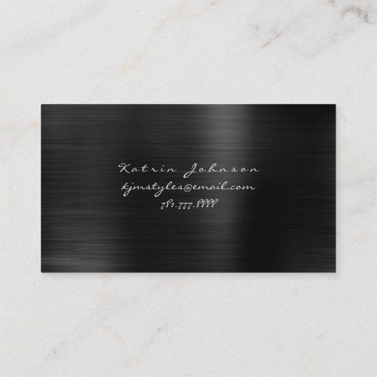 ジュエリースタイリスト金ゴールドボールブラックメタリック 名刺 (裏面)