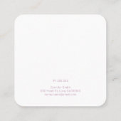 ジュエリースタッド表示ピンクヒョウ印刷ハンドメイド スクエア名刺 (裏面)