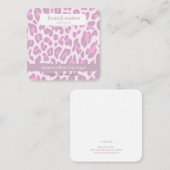 ジュエリースタッド表示ピンクヒョウ印刷ハンドメイド スクエア名刺 (正面/裏面)