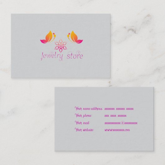 ジュエリーストアロゴ 名刺 (正面/裏面)
