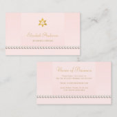 ジュエリーストア真珠のピンクと金ゴールドの文字列 名刺 (正面/裏面)