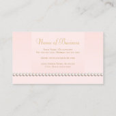 ジュエリーストア真珠のピンクと金ゴールドの文字列 名刺 (裏面)