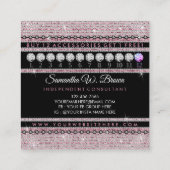 ジュエリーダイアモンドサークルピンクグリきらきら光るッツ スクエア名刺 (裏面)