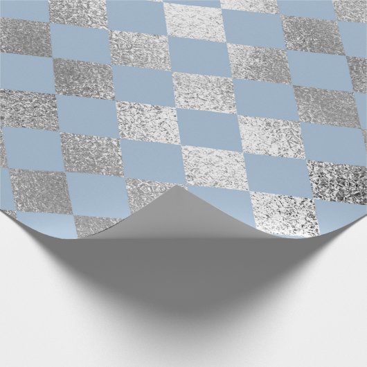 ジュエリーダイアモンドスクウェアズブルーシルバービップ ラッピングペーパー (角)