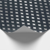 ジュエリーダイヤモンドジオメトリックブラックVIPシルバー ラッピングペーパー (角)