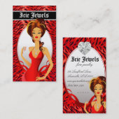 ジュエリーダイヤモンドレッドゼブラハート 名刺 (正面/裏面)