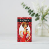 ジュエリーダイヤモンドレッドゼブラハート 名刺 (スタンド正面)