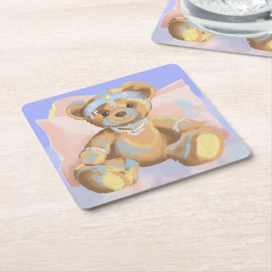 ジュエリーテディコースター スクエアペーパーコースター (アングル)