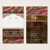 ジュエリーディスプレイカードかわいいゼブラスター (正面&裏面)