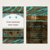 ジュエリーディスプレイカードキュートゼブラウェスタン (正面&裏面)