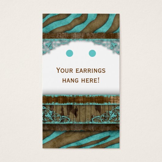 ジュエリーディスプレイカードキュートゼブラウェスタン (正面)