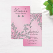 ジュエリーディスプレイカードジュエリーグリッター葉ピンク色 (デスク)