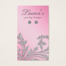 ジュエリーディスプレイカードジュエリーグリッター葉ピンク色