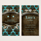 ジュエリーディスプレイカードヴィンテージダマスクハート (正面&裏面)