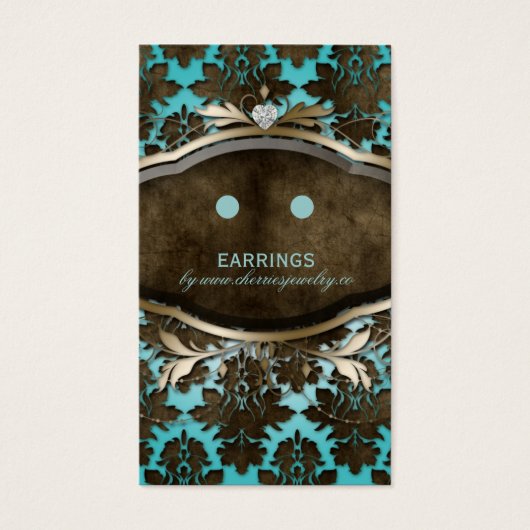 ジュエリーディスプレイカードヴィンテージダマスクハート (正面)