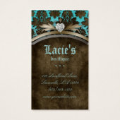 ジュエリーディスプレイカードヴィンテージダマスクハート (裏面)