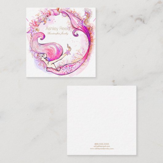 ジュエリーディスプレイカード – ネックレス スクエア名刺 (正面/裏面)