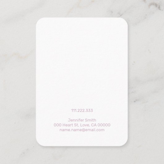 ジュエリーディスプレイスタッドピンクレオパード印刷手作り 名刺 (裏面)