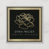 ジュエリーデザイかわいらしナー&シック・ブラック スクエア名刺 (正面)