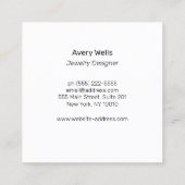 ジュエリーデザイナーの結び付きビーズブレスレットロゴ スクエア名刺 (裏面)