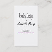 ジュエリーデザイナーカスタムの宝石屋 名刺 (裏面)